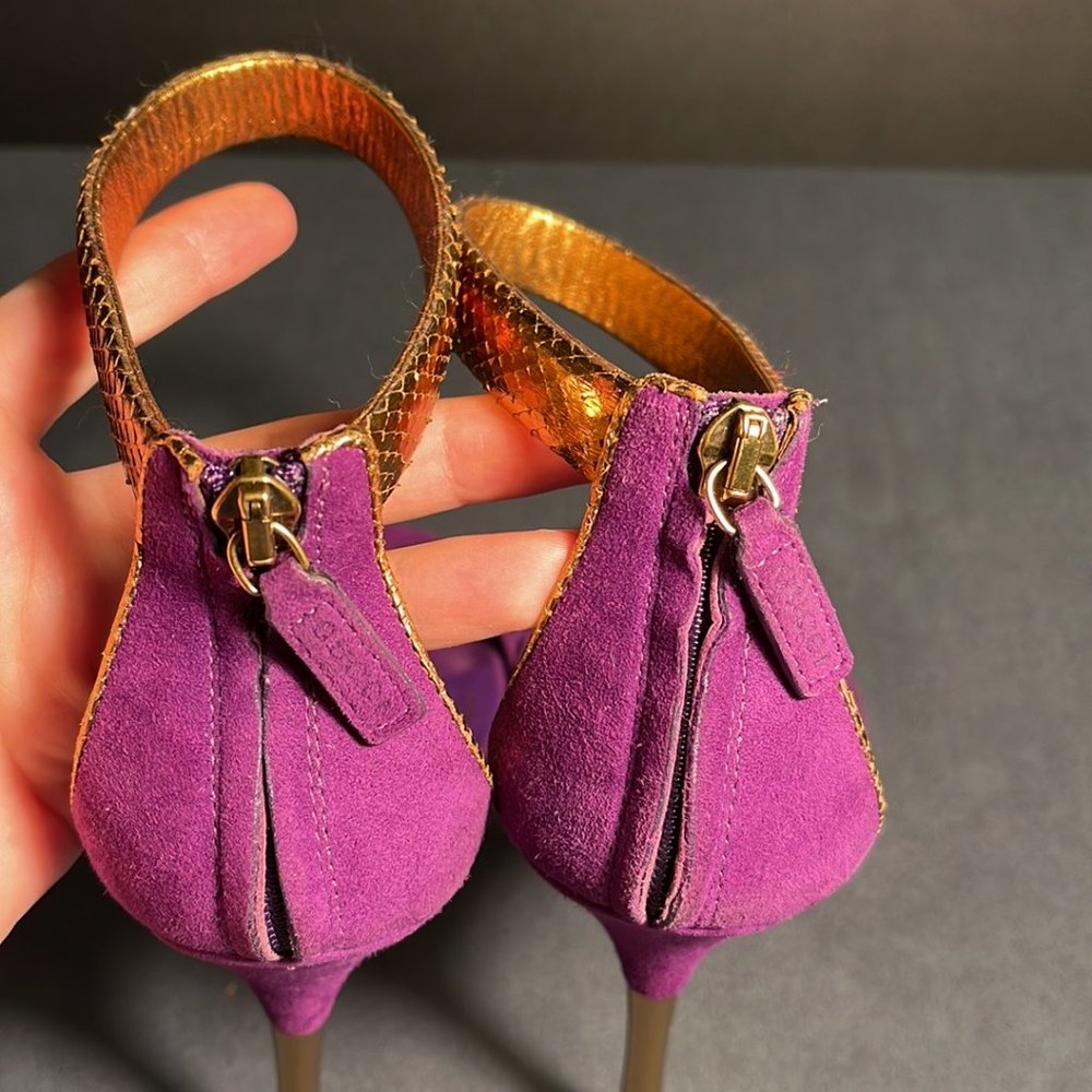 Gucci Suede And Python Sandals - image 5